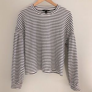 Banana Republic striped puff sleeves shirt